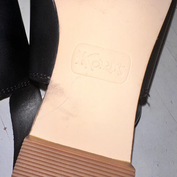 Korks Blush Slingback Flats Womens Size 9.5 Black With Tortoise Shell Buckle - Picture 8 of 11